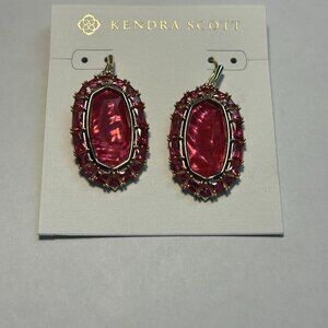 Kendra Scott Elle Crystal Frame Drop Earrings in Raspberry Illusion